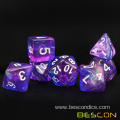 Acrylic Transparent Dice w/ Moonstone Color Changing Glitter